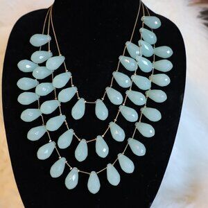 Green/Blue/Gray ish Teardrop Necklace